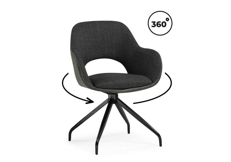 Стул на металлокаркасе Memfis graphite / black (57x60x84). 