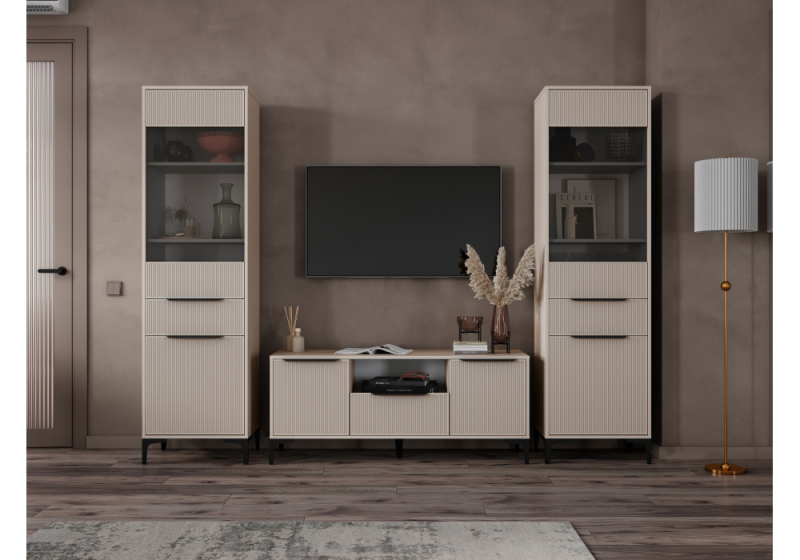 Готовая гостиная Иадама кашемир / кашемир комплектация 4 (245x40,6x196). 